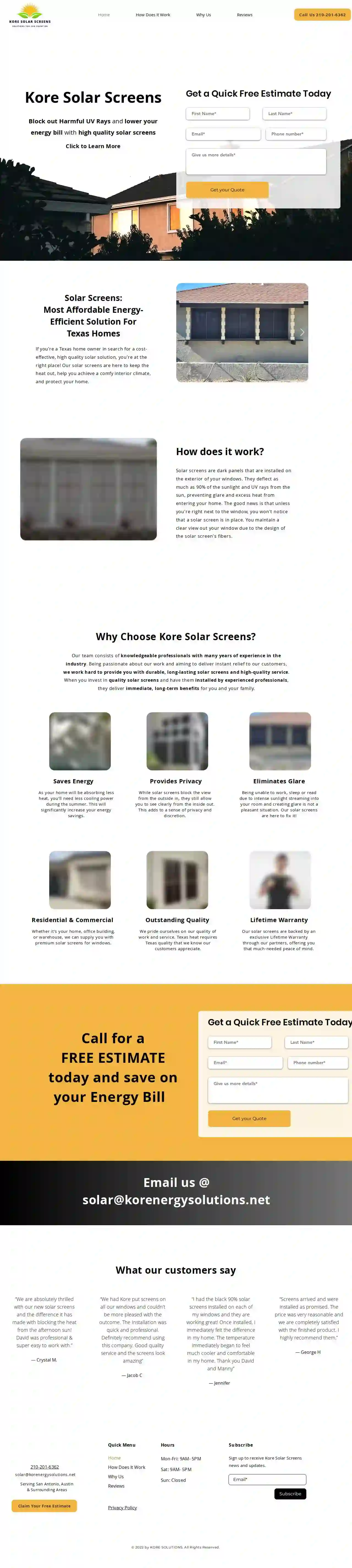 Kore Solar Screens