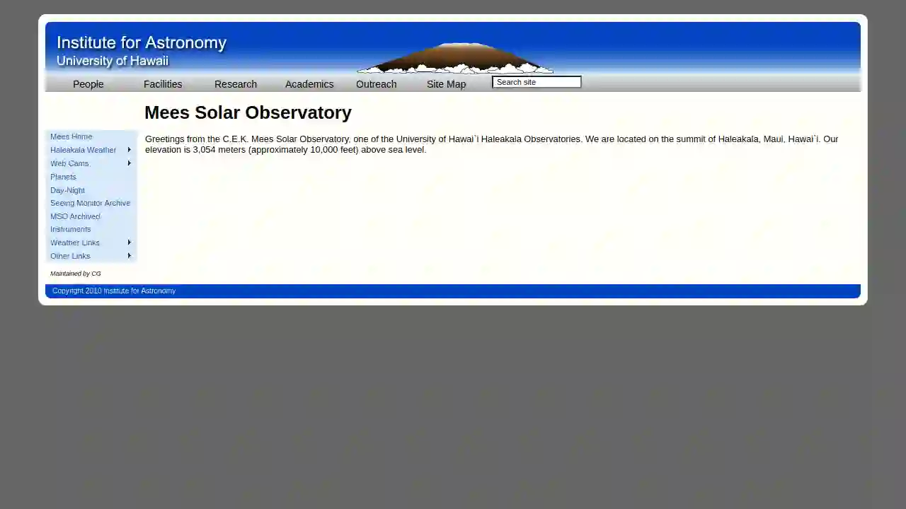 University of Hawaii C.E.K. Mees Solar Observatory