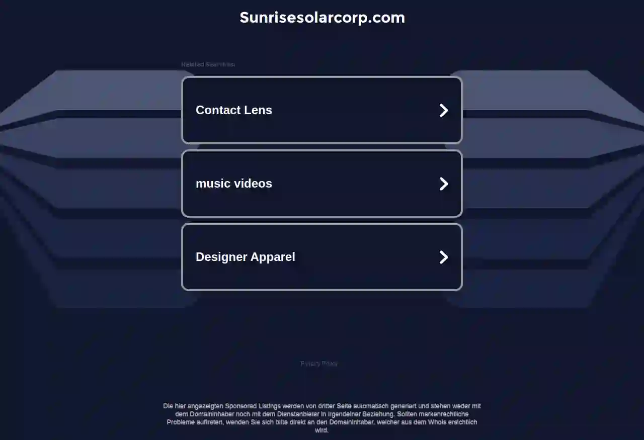 Sunrise Solar Corp.