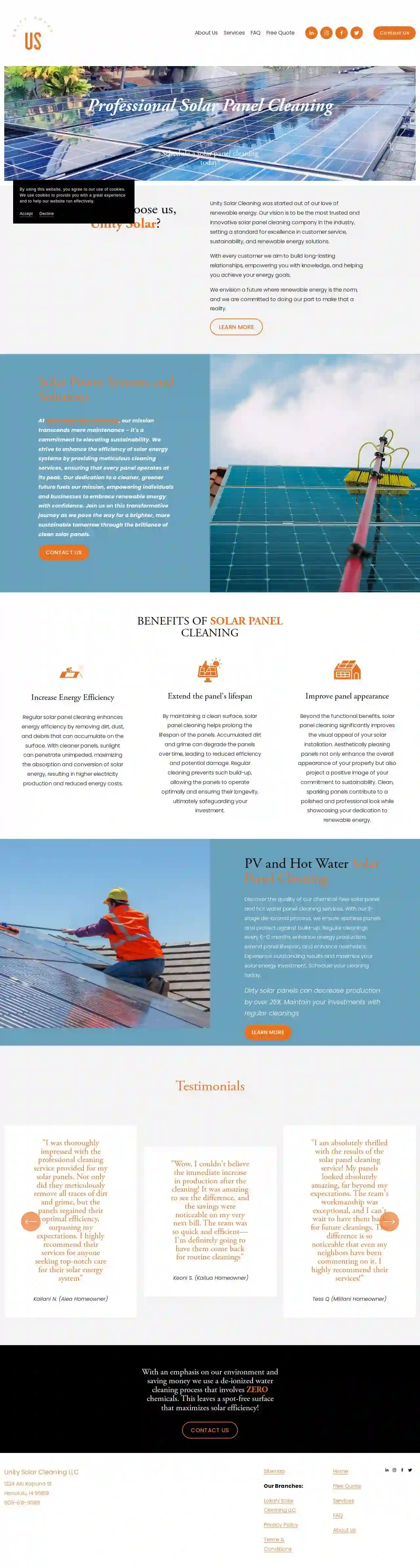 Unity Solar Cleaning